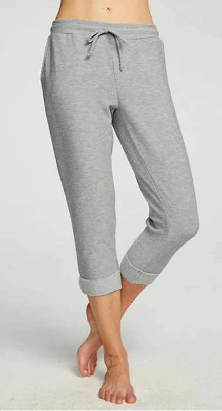 Women's Clothing For Work Save Big Rpet Cozy Knit Cropped Roll Hem Jogger In Heather Grey