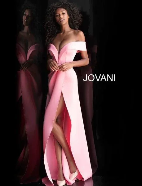 Women's Athletic Clothes Winter Warm - Up Sale Jovani 66806 Off Shoulder Formal Long Dress