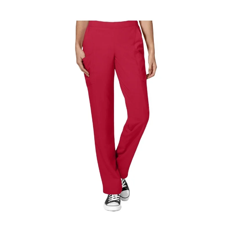 Modern Women's Clothes Urban Sophistication WonderWink Women's Flat Front Double Cargo Pant - Red