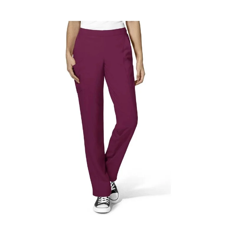 Women's Clothing For Everyday Wear Flowy Fabric WonderWink Women's Flat Front Cargo Scrub Pant - Wine