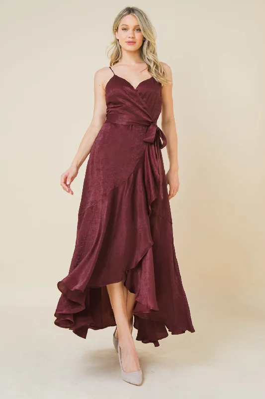 Women's Clothes Massive Selection Sale ALWAYS WANDERING WOVEN SATIN MIDI DRESS