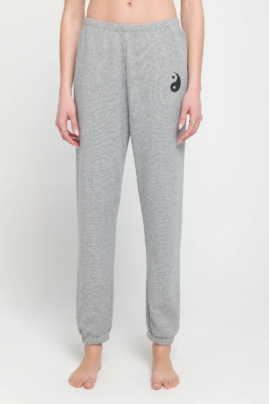 Formal Clothing For Women Hot Trends Spiritual Gangster Yin Yang Luna Sweatpant - Heather Ash