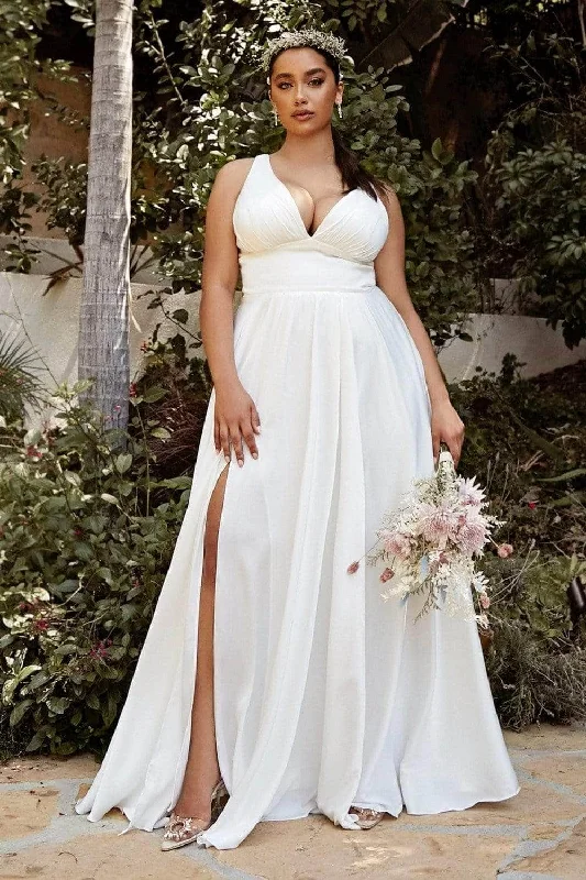 Women's Comfortable Lounge Garments Bold Patterns Ladivine Bridal 7469WW- Plus Size Empire Wedding Dress