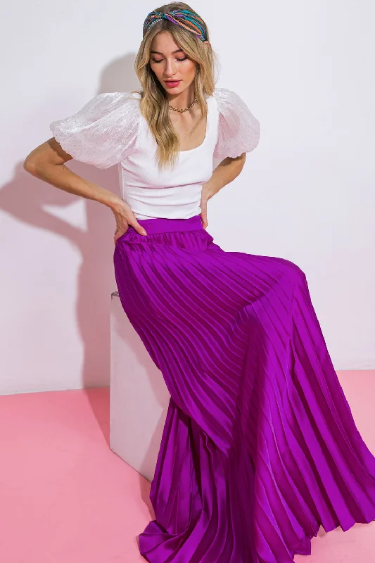 Women's Charming Outfit For Events Minimalist Office - Ready Style WONDERFUL WISHES SATIN MAXI SKIRT