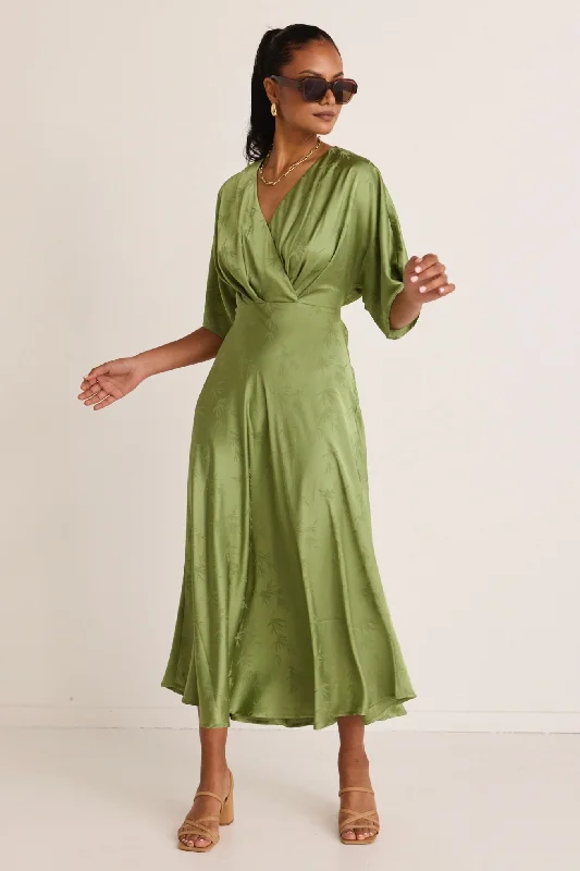 Women's Everyday Clothes Hot Deals Picasso Grass SS Kimono Midi Dress