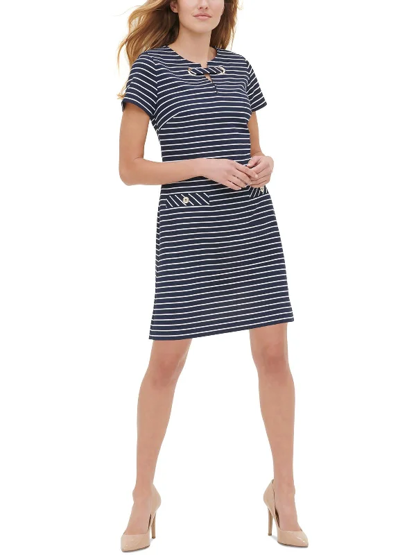 Women's Fashionable Clothing Sets Chic And Comfortable Petites Womens Striped Short Mini Dress