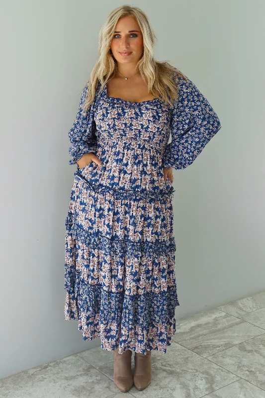 Women's Vacation Garments Budget-Friendly Fashion Totally Worth It Midi Dress: Navy/Multi