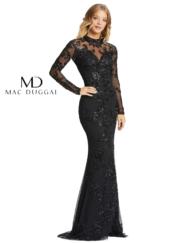 Sustainable Fashion Clothing For Women Seasonal Style Discounts Mac Duggal Long Sleeve Formal Evening Lace Dress