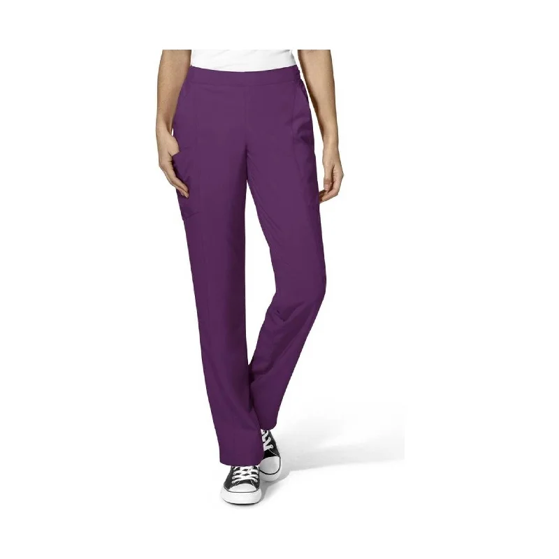 Women's Comfortable Clothes For Weekends Vibrant Prints WonderWink Women's Flat Front Cargo Scrub Pant - Eggplant