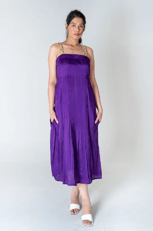 Women's Occasion Wear Clothing Early Access To Art Deco Styles Sale Purple Braided Strap Maxi Dress