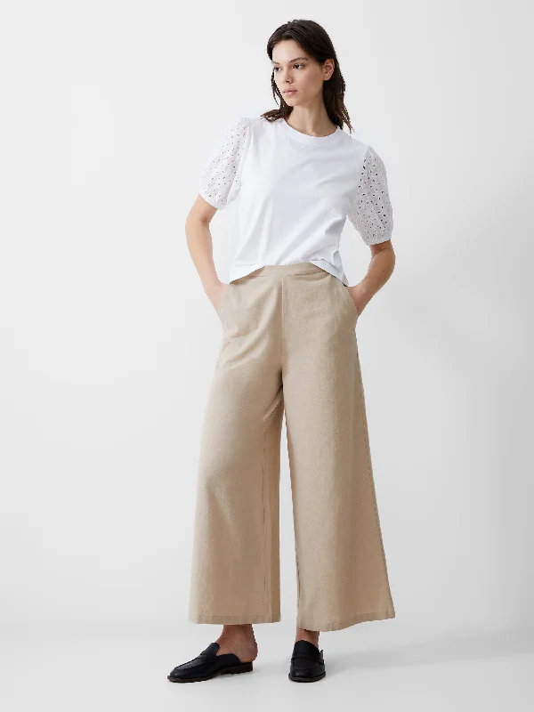 Women's Travel Outfit Set Fashionista Favorites Wide Leg Linen Trousers