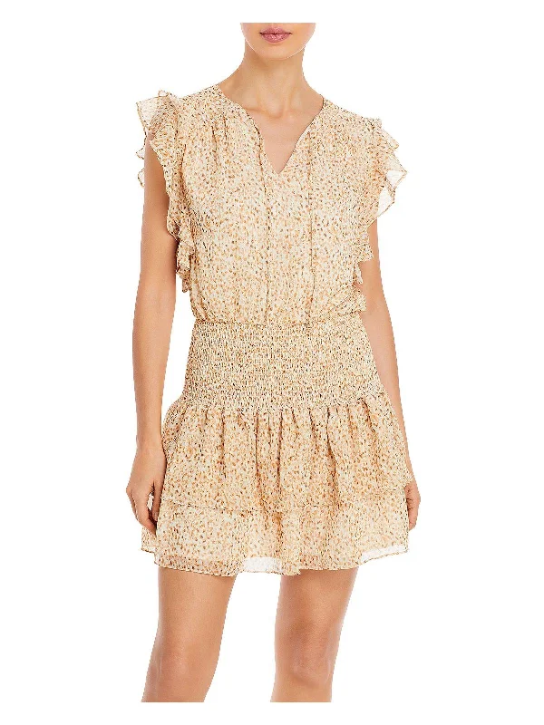 Women's Everyday Attire Now On Sale For Chic Urban Styles Womens Printed Smocked Mini Dress