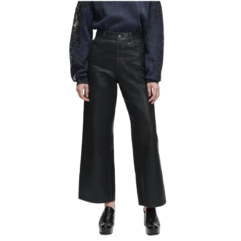 Women's Relaxed Clothes Fashion-Forward Outfits Coated Puerto Pant In Black