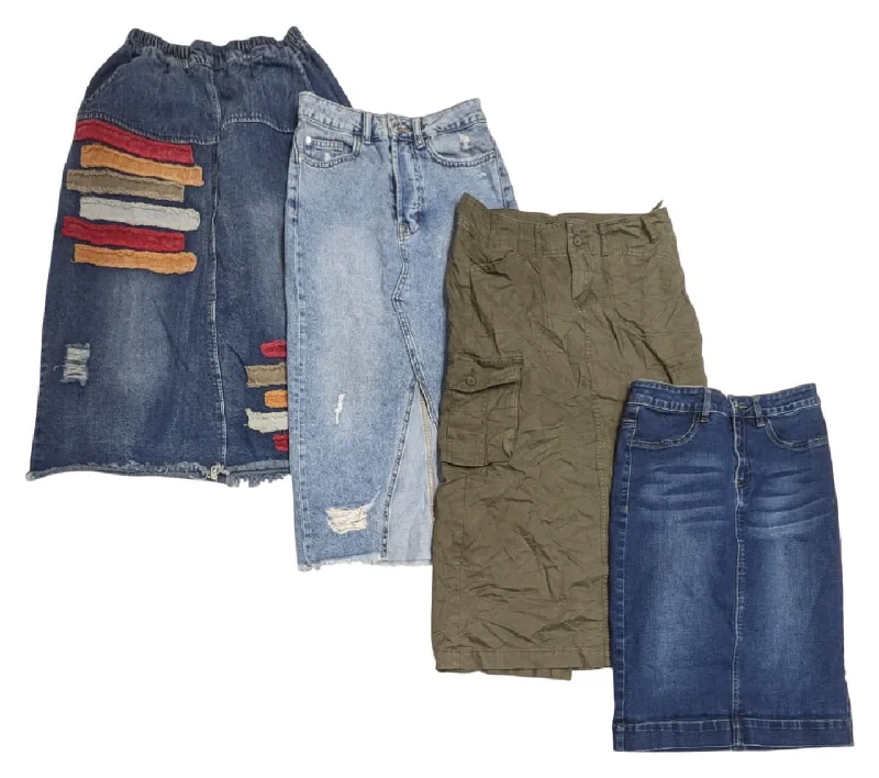 Women's Transitional Apparel Explore What's New Denim Skirts Approx 26-30 pcs 25 lbs