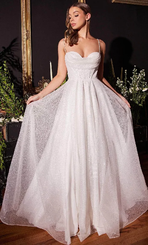 Vintage-Inspired Women's Clothes Style Upgrade Cinderella Divine CD253W - Glitter-Embellished Bridal Gown