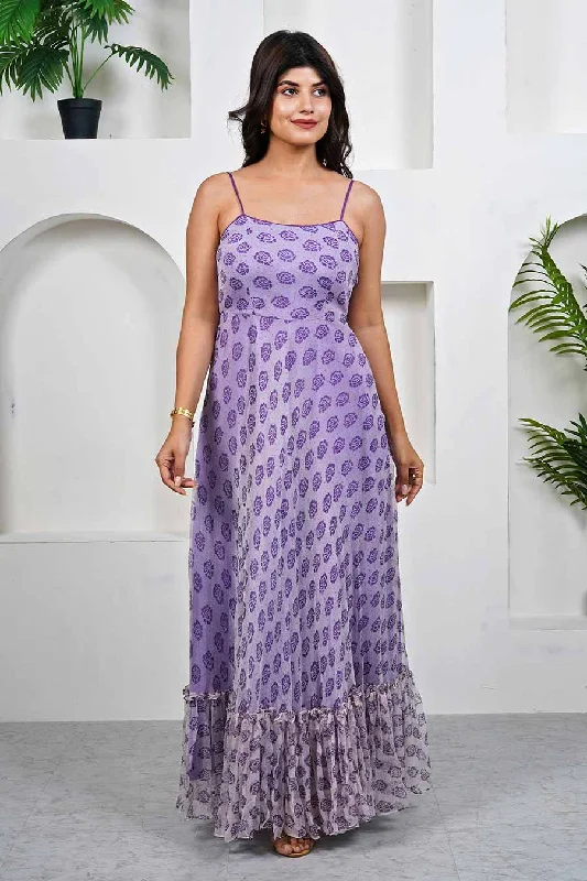 Women's Outfit Mid - Week Surprise Violet Printed Maxi Dress