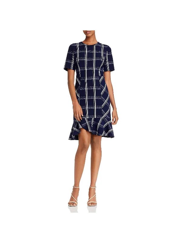 Women's Clothes And Garments Wardrobe Update Womens Plaid Ruffled Mini Dress