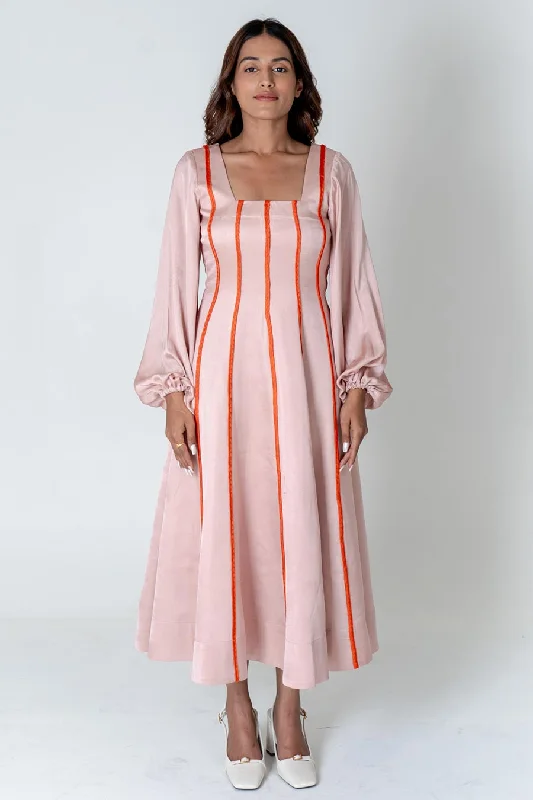 Charming Everyday Clothing For Women Final Clearance Pink-Orange Braided Maxi Dress