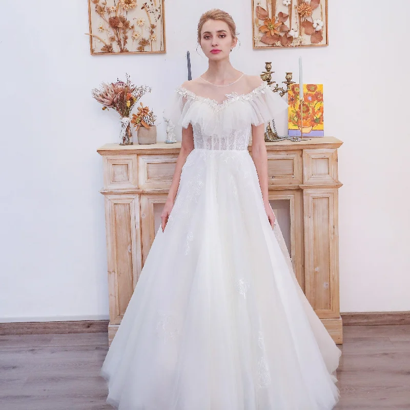 Women's Holiday Clothing Fashion For Every Occasion Off-The-Shoulder A-Line Princess Wedding Dresses