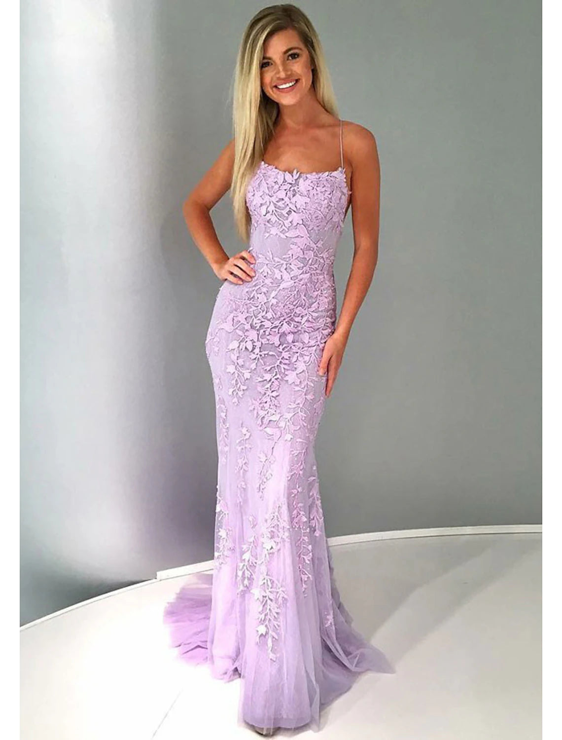 Casual Clothes For Women Special Offer Mermaid / Trumpet Prom Dresses Open Back Dress Formal Prom Court Train Sleeveless Strapless Lace Backless with Appliques