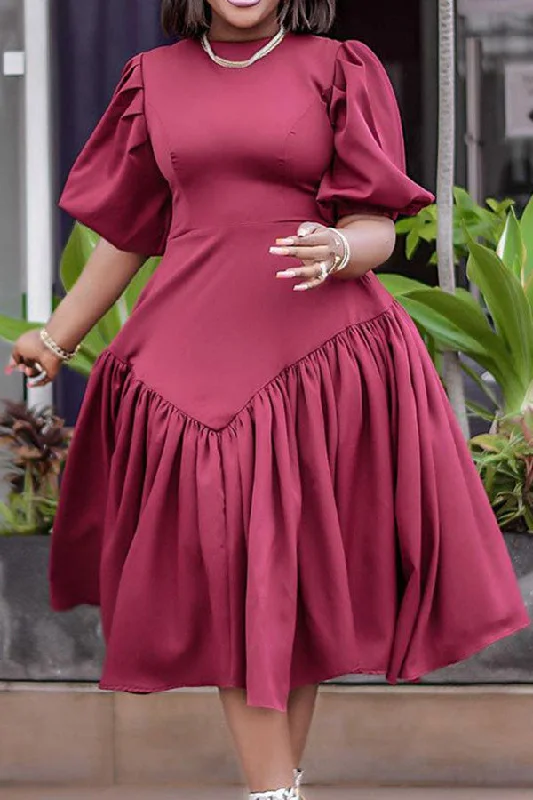 Women's Outerwear Apparel Best Sellers Solid Color Boho Draped Midi Dress