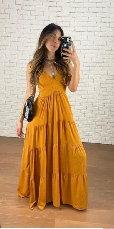 Women's Formal Clothes Seasonal Trend Charming A-line V Neck Prom Dress,Summer Maxi Dress Y7111