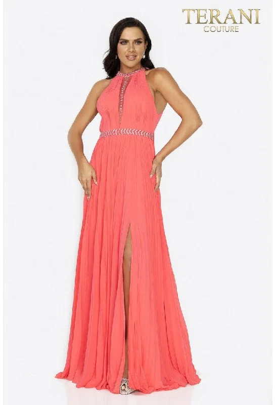 Elegant Women's Evening Garments Charming Silhouette Terani Couture 2011P1115 Prom Long Chiffon Dress Sale