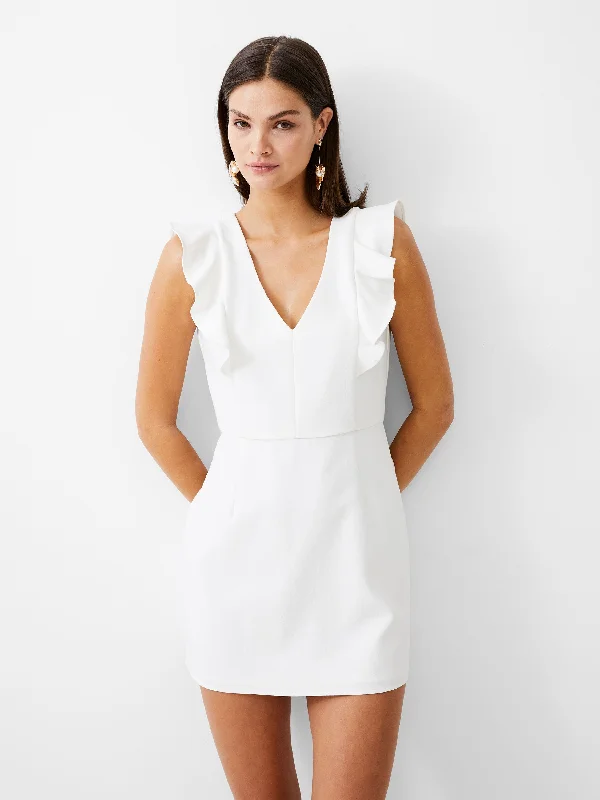 Women's Plus-Size Attire Limited Time Offers Frill Vee Tailored Mini Dress