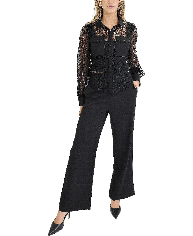 Women's Trendy Clothing Ethnic Cultural Event Wear Lace Sequin Blouse & Pant Set- 2 Pc Set