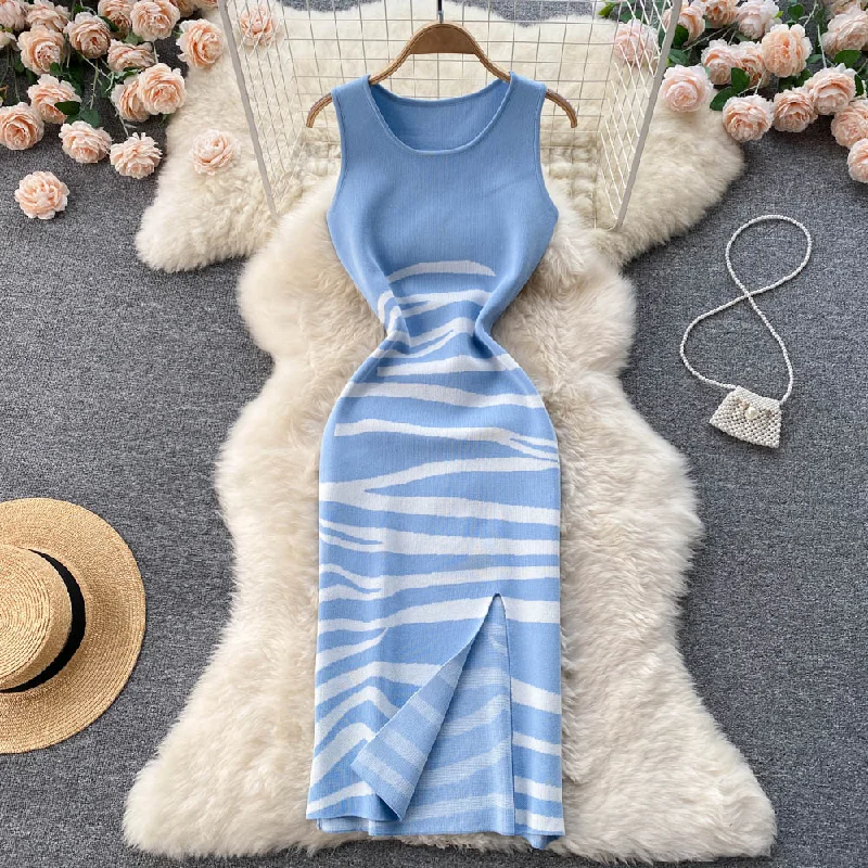 Women's Resort Attire Daily Essentials Sexy sleeveless knitted dress fashion dress     S286