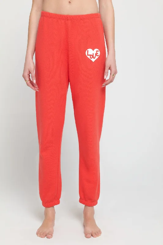 Women's Clothing Sets Stylish Savings Spiritual Gangster Heart Luna Sweatpant - Ruby Red