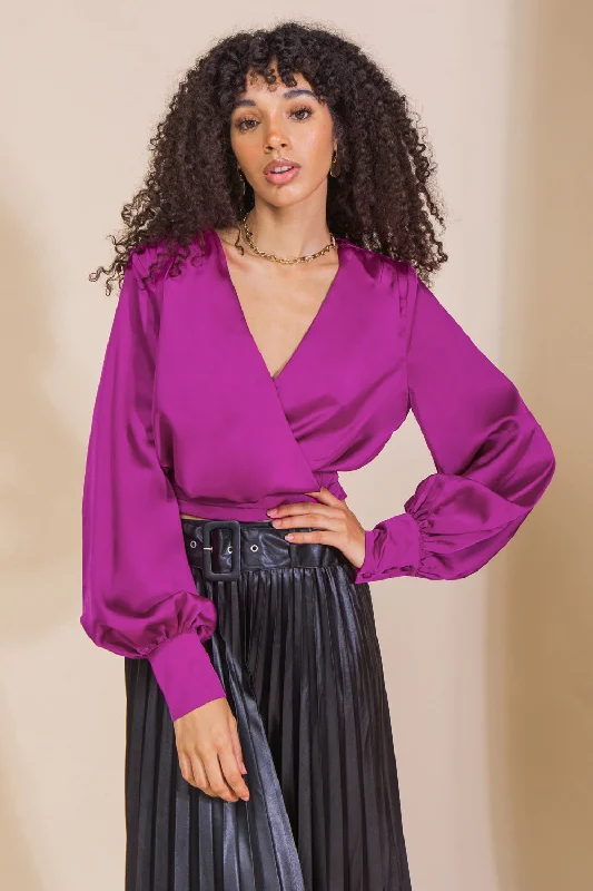 Women's Elegant Evening Attire Mid - Week Surprise MY HERO WOVEN SATIN TOP