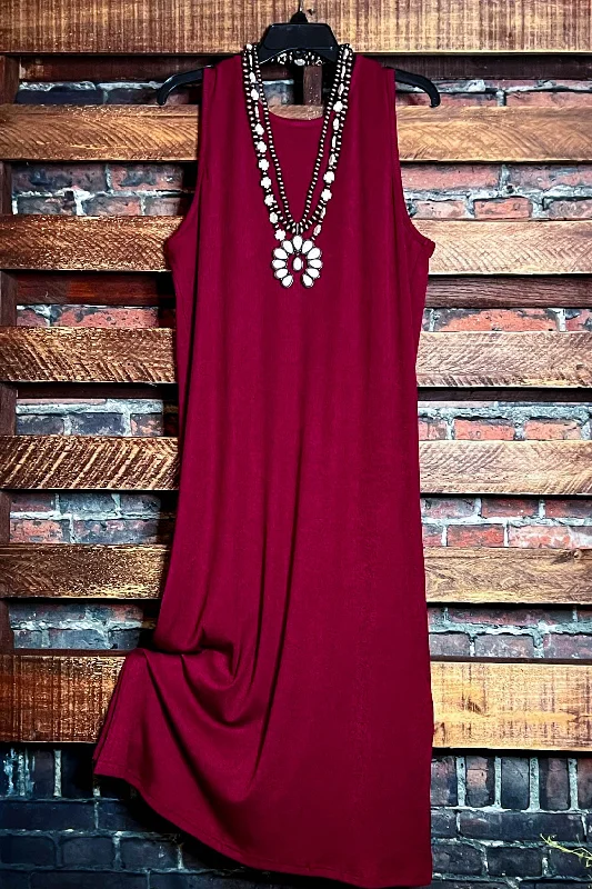 Affordable Women's Clothes Forward Trendsetter Endless Possibilities Wine Maxi Dress