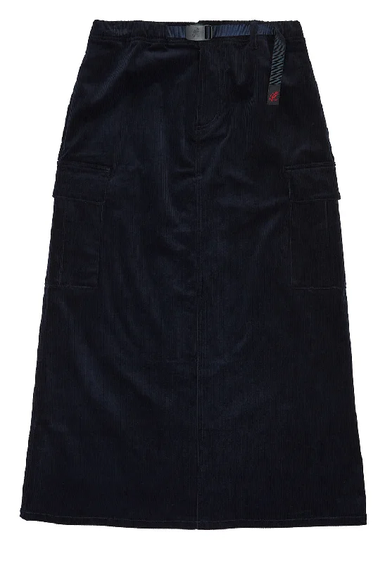 Women's Evening Clothing Elegant Contour Gramicci Women's Corduroy Long Cargo Skirt - Dark Navy