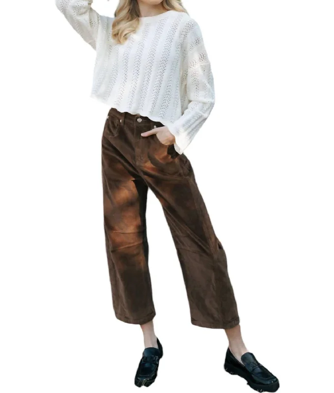 Chic Clothing For Women Fashion-Forward Style Slouchy Cord Barrel Pants In Brown