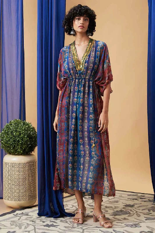 Women's Night-Out Outfit Limited Styles Blue Adah Embroidered Maxi Dress