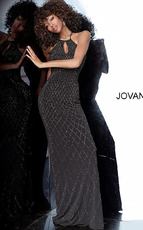 Women's Athletic Apparel Lightweight Fabric Jovani 4033 Prom Long Beaded Sexy Formal Dress