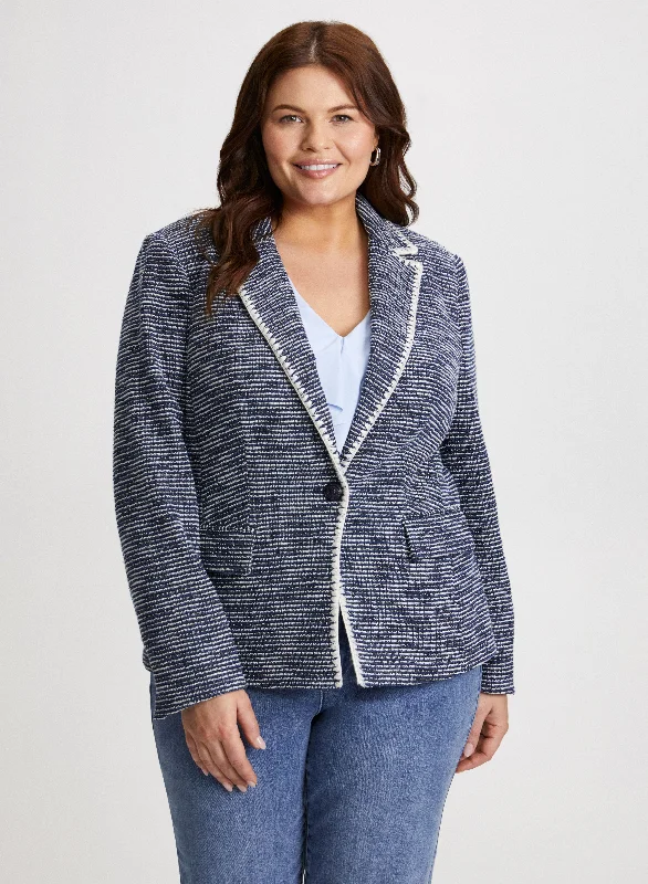 Women's Cozy Winter Attire Seasonal Clearance Tweed Single-Button Jacket