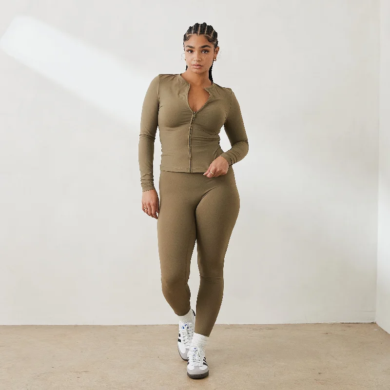 Women's Seasonal Garments Modern Glamour Essential Leggings - Olive