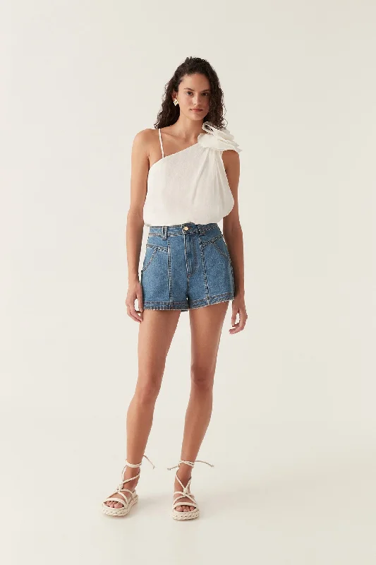 Women's Vacation Outfit Elegant Simplicity Wardrobe Belmond Denim Short