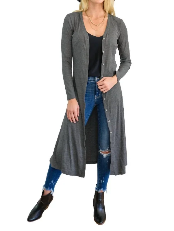 Women's Active Garments For Workouts Fashionista Favorites Lucky Break Cardigan In Charcoal