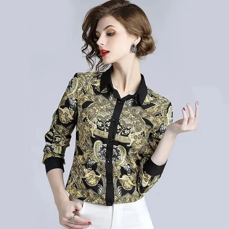 Stylish Women's Garments Fashion Deal Black Floral Women Shirt