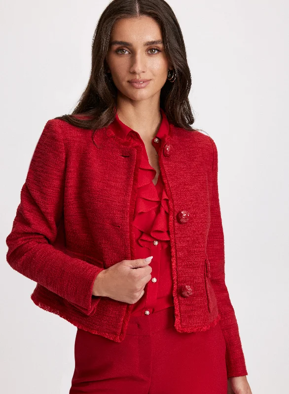 Women's Resort Attire Flash Sale, Don'T Miss Button Detail Bouclé Jacket