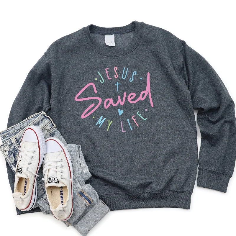 Women's Elegant Apparel Eclectic Style Wardrobe Jesus Saved My Life Sweatshirt