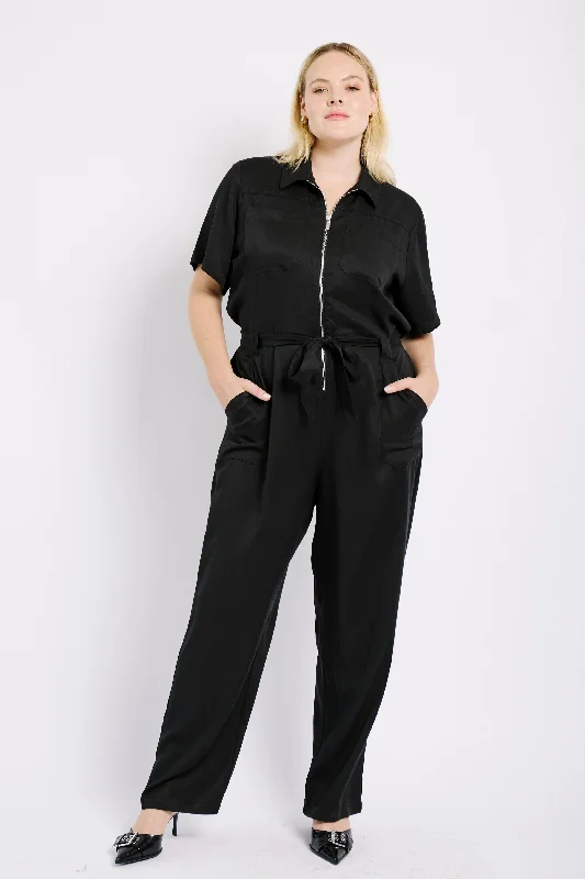 Women's Urban Clothing Chic And Edgy The Lyocell Boiler Suit in Black