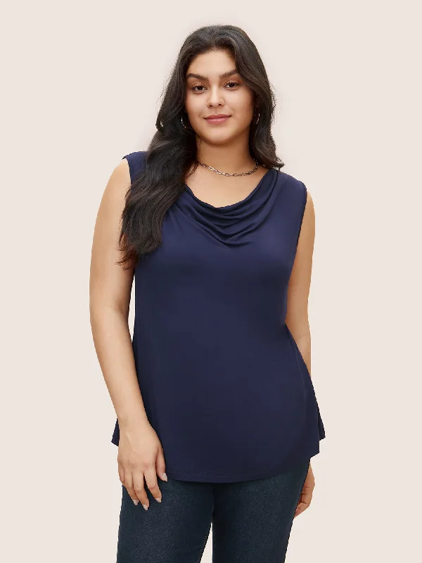 Women's Timeless Attire Grab Romantic Date - Night Styles Now Supersoft Essentials Cowl Neck Tank Top