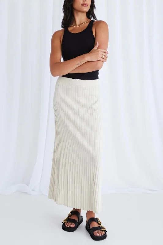 Modern Women's Attire Holiday Glam Luck Bone Rib Knit Skirt