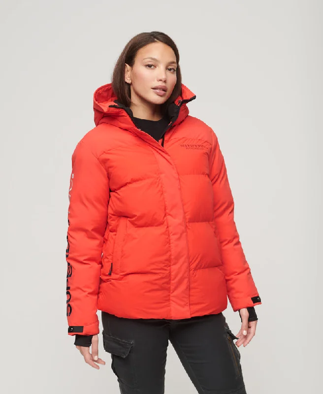 Women's Professional Clothes Style Upgrade Hooded City Padded Wind Parka Jacket | Sunset Red