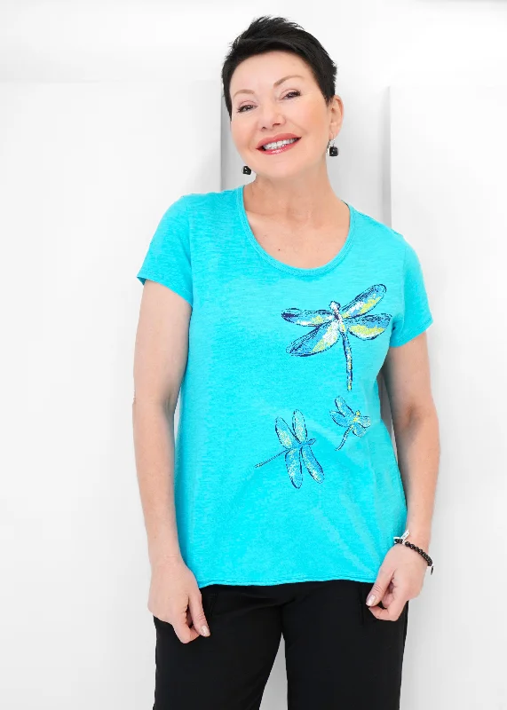 Women's Attire Lightweight Fabric Escape - Mosaic Dragonfly Tee