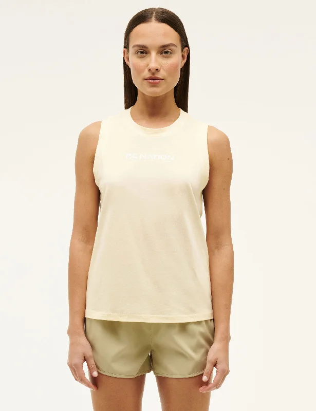 Affordable Luxury Women's Garments Spring Fashion Shuffle Tank - Butter